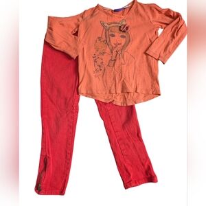 Mexx Kids Two-Piece Set in Coral and Red